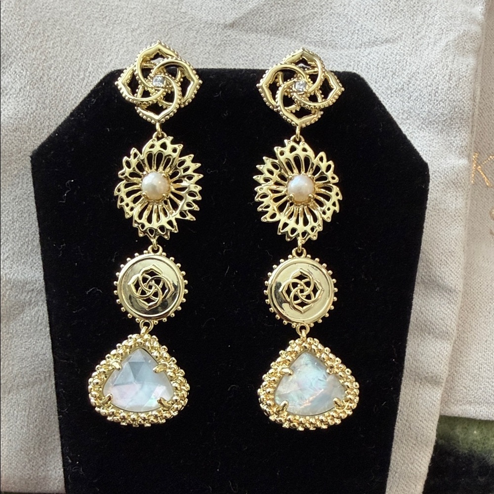 Kendra Scott Brielle Gold Linear Drop Earring